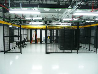Server Storage Room with Wire Partition Server Enclosure Divider for Network Servers