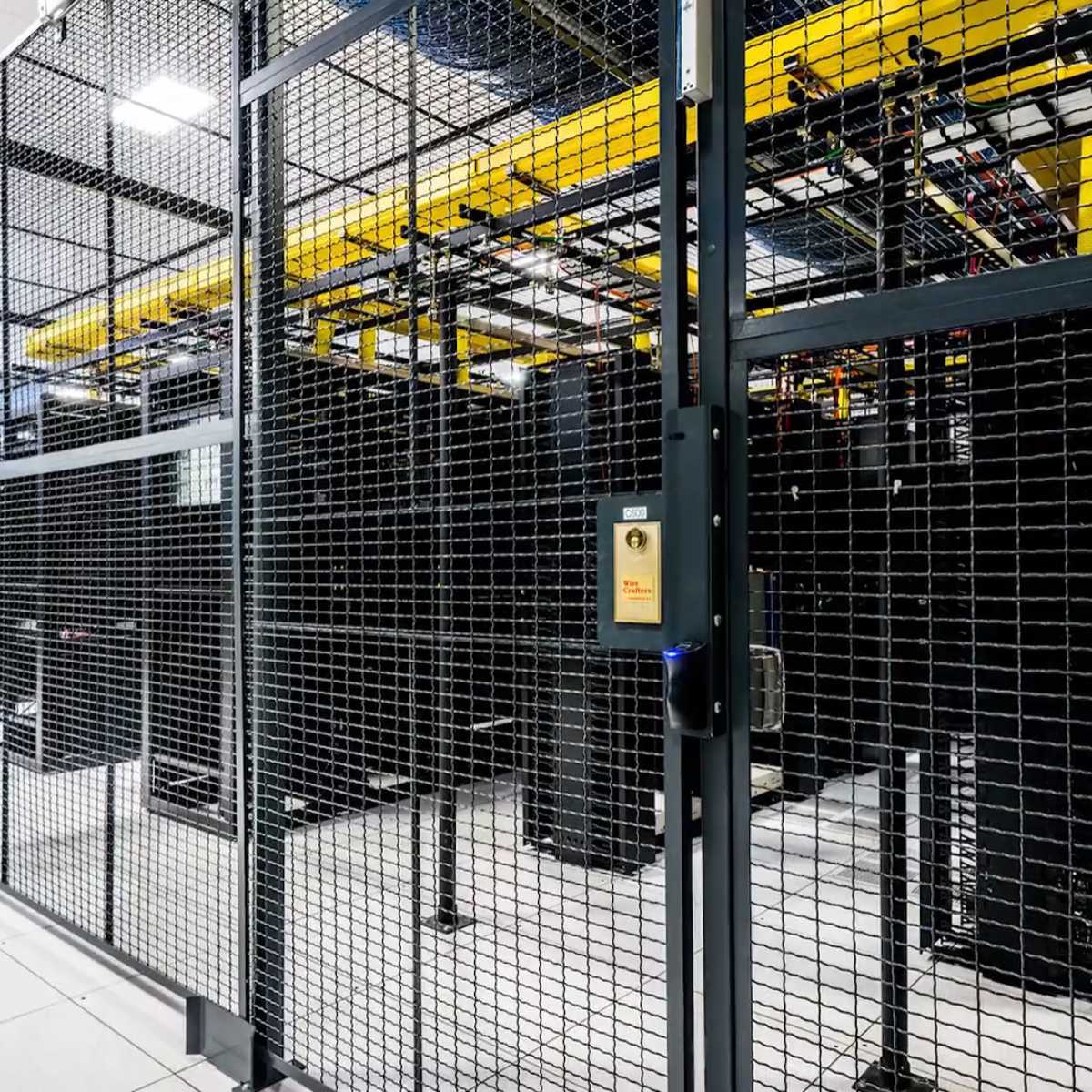 wire mesh data center cage with lockable door