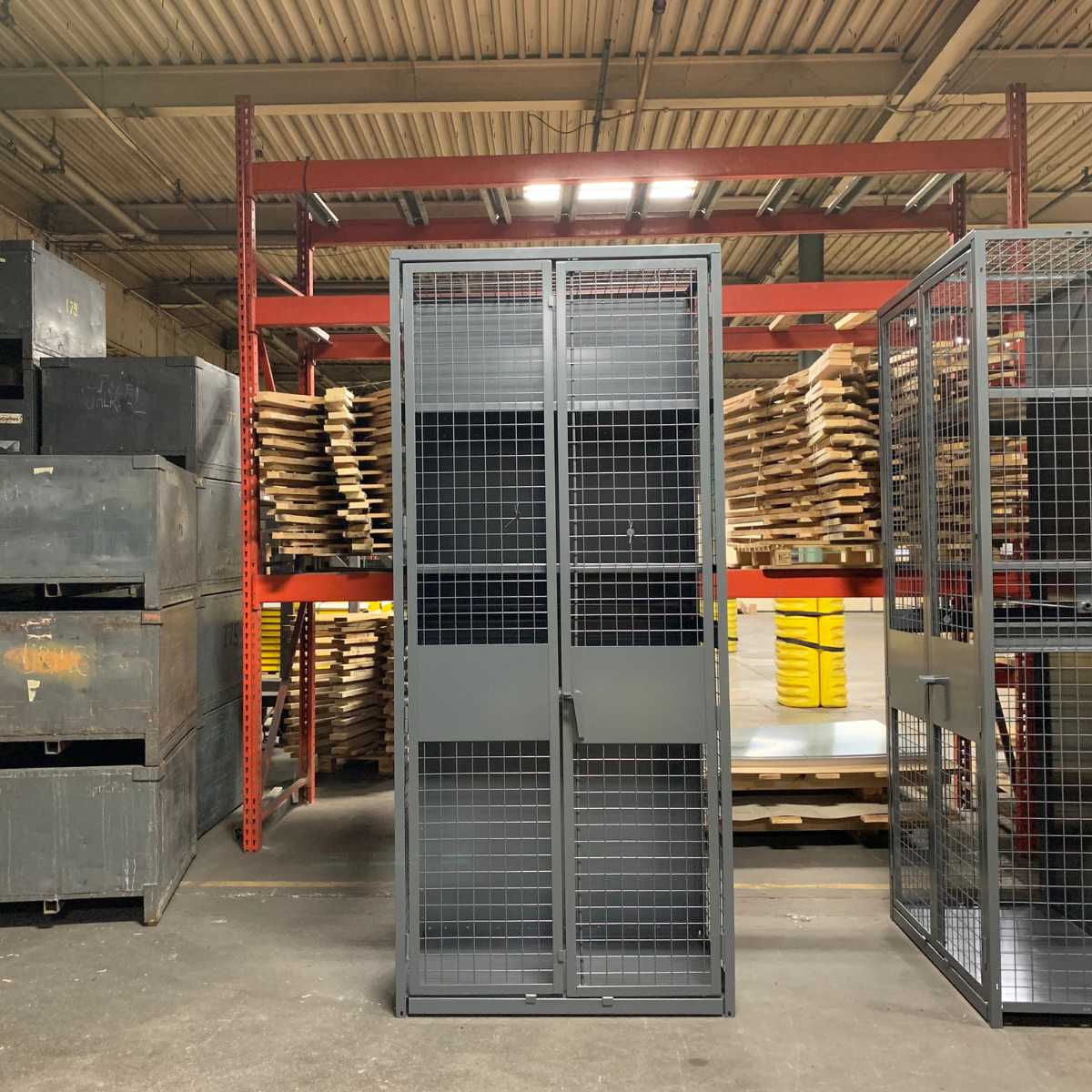 military storage lockers with french double doors
