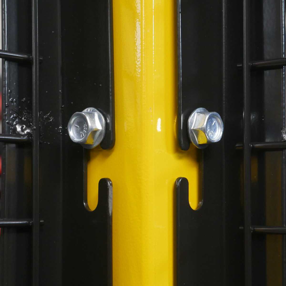 yellow post with black t-slot