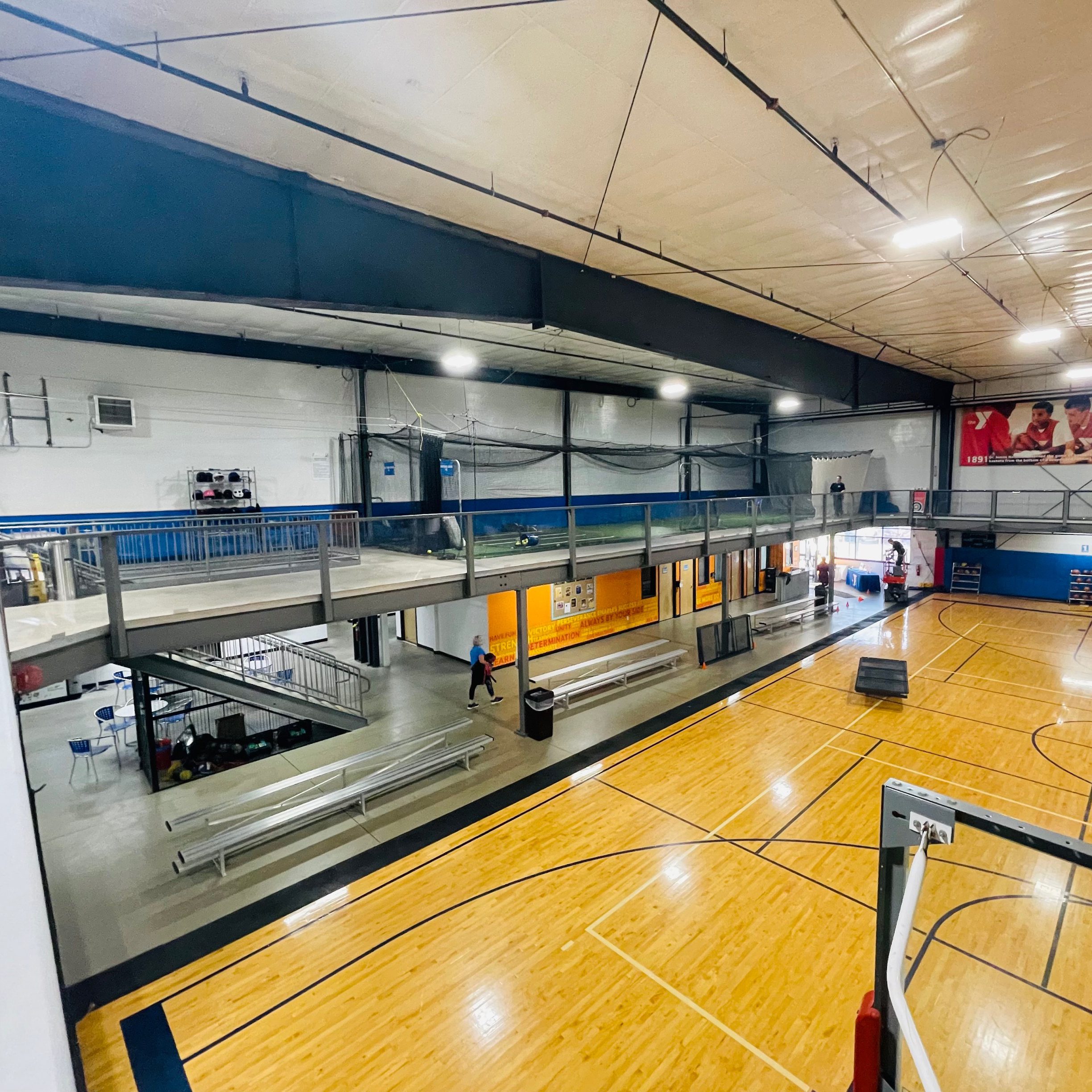 Wire Panels Provide Safety Solution for YMCA Basketball Court | Case ...